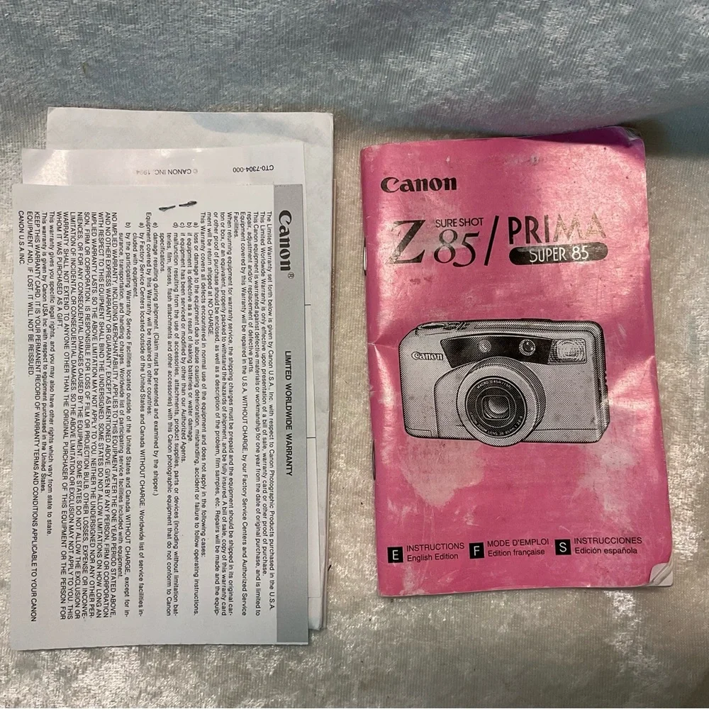 Canon Z85 Silver Film Camera with Accessories